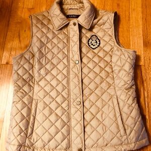 Ralph Lauren Quilted crest patch Vest large Nwot